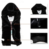 olcso Gilets-Férfi Polár mellény Kapucnis mellény Prsluk Műszőrme Napi Randi Vakáció Divat Alkalmi Ősz &amp; tél Zseb Poliészter Melegen tartani Kényelmes Tömör szín Cipzár Kapucni Normál Fekete Fehér Világosszürke