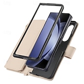 Недорогие Чехлы для Samsung-телефон Кейс для Назначение Z-сгиб 6 Z Fold 5 Z Fold 4 Z Fold 3 Кейс на заднюю панель со стендом Молния с ремешком Ретро ТПУ Кожа PU
