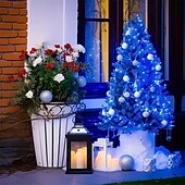 abordables Funciona con energía solar-Elegante cadena de luces de alambre de cobre alimentada por energía solar para fiestas de recepción de bodas, 100/200/300 LED con 8 modos para jardín, Navidad, bodas, fiestas&amp;amp;Decoración exterior