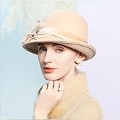 ieftine Pălării Party-pălării 100% lână melon/pălărie cloche pălărie fedora nuntă ceai nuntă elegantă cu bowknot floare căciulă pentru cap