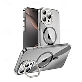 cheap iPhone Cases-Phone Case For iPhone 16 Pro Max Plus iPhone 15 Pro Max Plus iPhone 15 iPhone 14 Pro Max Back Cover with Stand Holder Magnetic Support Wireless Charging Retro TPU PC