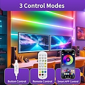 voordelige Neon LED-verlichting-RGB led neon touwlicht, 1,6-16ft USB 5V kleurveranderende stripverlichting met app- en muziekbediening, IP65 waterdicht voor slaapkamer- en feestdecoratie 1 st.