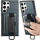 Недорогие Чехлы для Samsung-телефон Кейс для Назначение S24 S24 Ultra Plus S23 Ultra Plus S23 S22 S22 Плюс Ультра S25 Ультра Кейс на заднюю панель со стендом с ремешком на запястье Разъем для карты Ретро ТПУ ПК Кожа PU