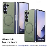 זול מארז סמסונג-טלפון מגן עבור קיפול Z 6 Z Fold 5 Z Fold 4 Z Fold 3 כיסוי אחורי מגנטי תמיכה בטעינה אלחוטית עמיד בזעזועים רטרו TPU PC