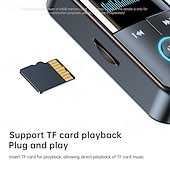 abordables Gadgets Bluetooth-Nuevo estilo con pantalla de visualización adaptador bluetooth 5.4 receptor transmisor manos libres para automóvil adaptador de audio bluetooth aux