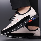 abordables Baskets-chaussures de sport décontractées à la mode pour hommes – baskets légères marron et noires avec motif brodé et fermeture à lacets élastique