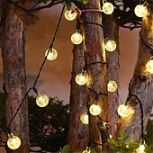 halpa Aurinkokiekevalot-20 m aurinko-LED-lyhtyvalo, 200 kuplapallo-LED-nauha, vedenpitävä ulkokäyttöön joulupuutarhan koristeluun 1 setti