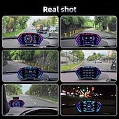 お買い得  ヘッドアップディスプレイ-p3 gps スピードメーター hud obd2 ヘッドアップディスプレイ オンボードコンピューター 車の電圧 rpm 水温 傾斜計 アラームゲージ付き