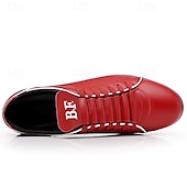 cheap Men&#039;s Sneakers-Men&#039;s Red Casual Sneakers – Stylish Faux Leather, Lace-Up Design, Comfortable Everyday Footwear