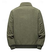 preiswerte Herrenjacken &amp; Herrenmäntel-Herren Winterjacke Cordjacke Fleecejacke Freizeitjacke Täglich Urlaub warm Tasche Vlies Herbst Winter Glatt Modisch Strassenmode Ständer Standard Schwarz Gelb Armeegrün Grau Jacken