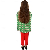 billiga Barnkostymer-julklapp Candy Cane Kläder Finkostym Julkostym Pojkar Flickor Cosplay kostym Barn Jul Nyår julafton Jul Fest Väst