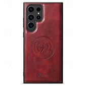 Недорогие Чехлы для Samsung-телефон Кейс для Назначение S24 S24 Ultra Plus S23 Ultra Plus S23 S22 S22 Плюс Ультра S25 Ультра Кейс на заднюю панель со стендом Съемный Магнитный Ретро ТПУ ПК Кожа PU