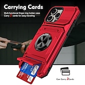tanie Etui do iPhone&#039;ów-telefon Kılıf Na iPhone&#039;a 16 Pro Max Plusa iPhone&#039;a 15 Pro MaxPlus iPhone 14 Pro Max iPhone 14 Pro Max Plus iPhone&#039;a 13 Pro Max . Osłona tylna Uchwyt pierścieniowy Magnetyczne Gniazdo karty Retro TPU