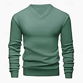 abordables Pull col rond-Homme Pull Pull court Pull en tricot A côtes Tricoter Normal Tricoté Plein Col V Mode Décontractées Usage quotidien Rendez-vous Vêtement Tenue Automne hiver Noir Bleu S M L