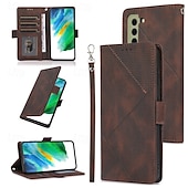 abordables Coques Samsung-téléphone Coque Pour S23 S22 S21 S20 Plus Ultra S21 FE A72 A52 A32 A22 A12 A71 A51 A31 A21s S20 FE Couvercle rabattable Avec Support avec dragonne Fente pour carte Rétro TPU faux cuir