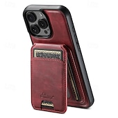お買い得  iPhone用ケース-電話 ケース 用途 iPhone 16 Pro Max プラス iPhone 15 プロマックスプラス iPhone 14 13 12 Pro Max Plus iPhone 14 Pro Max iPhone 13 12 Pro Max バックカバー スタンド付き 取り外し可 磁石バックル レトロ風 TPU PC PUレザー