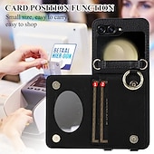 economico Cover Samsung-telefono Custodia Per Capovolgi Z 6 Z Flip 5 Z Flip 4 Z Flip 3 Per retro con cordino Slot per schede Fibbia ad anello Retrò TPU pelle sintetica