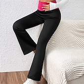 voordelige Yoga leggings en panty's-Dames Yogabroek Met fleece gevoerde legging Yoga legging Billenlift Buikcontrole Hoge taille Pilates Sportschooltraining Training Panty Kleurenblok Zwart Herfst Winter Sport Sportkleding Rekbaar Slank