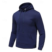 abordables Camisetas y Camisas-Hombre Sudadera Con Capucha Manga Larga Con Capucha Camiseta Al aire libre Mantiene abrigado Forro Polar Rutina de ejercicio Suave Invierno Poliéster Gris oscuro Negro Blanco Gimnasio Escalada