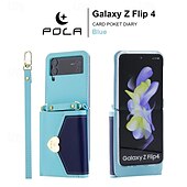 Недорогие Чехлы для Samsung-телефон Кейс для Назначение Z-флип 6 Z Flip 5 Z Flip 4 Z Flip 3 Кейс на заднюю панель со стендом с ремешком с ремешком на запястье Ретро ТПУ Кожа PU
