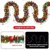cheap Battery String Lights-5M 50 LED Flower Lantern String Lights, Colored Decorative Lights Flower Lantern String Christmas Tree for Christmas, Wedding, New Year, Indoor/Outdoor Festive Decor 1pc