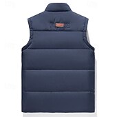 halpa Gilets-Miesten Tikattu liivi Päivittäin Vapaa-aika Syystalvi Tasku Polyesteri Mukava Yhtenäinen väri Vetoketju Stand-kaula-aukko Musta Khaki Armeijan vihreä Tumman sininen Liivi