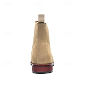 abordables Bottes de Chelsea-bottines chelsea en simili-suède pour homme – bottines décontractées à enfiler avec empiècements latéraux élastiques pour un usage quotidien, style vintage