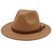 olcso Fedora kalap-Férfi Kentucky Derby Hat Szalmakalap Cowboy kalap Fedora Trilby kalap Fekete Fehér Gyapjú Régies stílus Divat 18. század Texas állam Napi Témakör Egyszínű / Sima szín Fényvédő Szerepjáték