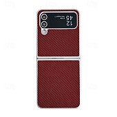 お買い得  サムスン用ケース-Samsung Galaxy Z Flip 6 Z Flip 5 Z Flip 4 Z Flip 3 用の電話ケース バックカバー ショックプルーフ レトロ TPU PUレザー