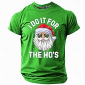 cheap Funny Christmas Outfit-Christmas Men&#039;s Funny Christmas 3D T-shirts Santa Claus Fashion Athleisure 3D Print Tee Party Street Light Blue Black Light Green Short Sleeve Crew Neck Summer Spring Clothing Apparel S M L XL