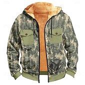 baratos moletom masculino de lã-Homens Moletom Moletons Moletom com capuz impressao 3D Camuflado Outono/Inverno Designer