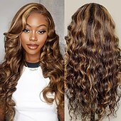 economico Parrucche lace front capelli veri-mette in evidenza pianoforte capelli umani p4/27 13*4 parrucca in pizzo parrucca frontale in pizzo con capelli umani sciolti e profondi 150% densità 16-30 pollici