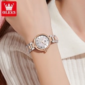 voordelige Quartz-horloges-olevs 5608 luxe merk dameshorloge klassieke mode waterdicht lichtgevend kalenderhorloge elegant quartz dameshorloge