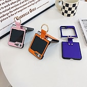 economico Cover Samsung-telefono Custodia Per Capovolgi Z 6 Z Flip 5 Z Flip 4 Z Flip 3 Per retro Fibbia ad anello Resistente agli urti Retrò TPU pelle sintetica