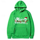 abordables Sudaderas y sudaderas con capucha divertidas-Navidad Papá Noel Cachorro Sudaderas con capucha de lana Sudadera con capucha navideña divertida Navidad Bolsillo delantero Gráfico Para Pareja Hombre Mujer Adulto Navidad Carnaval Estampado en