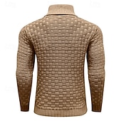 voordelige pullover voor heren-Voor heren Trui Geribd breien Normale tops Gebreid Strakke pasvorm Effen Coltrui Modern eigentijds Werk Alledaagse kleding Kleding Winter Lente &amp; Herfst Khaki S M L