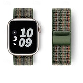 baratos Pulseiras de Apple Watch-Pulseira Esportiva Compatível com Pulseira Apple Watch 38mm 40mm 41mm 42mm 44mm 45mm 49mm Ajustável Tecido pulseira de substituição para iwatch Ultra 2 Series 9 8 7 SE 6 5 4 3 2 1
