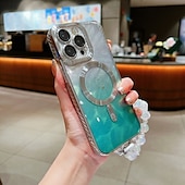 お買い得  iPhone用ケース-電話 ケース 用途 iPhone 16 Pro Max プラス iPhone 15 プロマックスプラス iPhone 14 13 12 11 Pro Max Plus iPhone 14 Pro Max iPhone 13 12 11 Pro Max バックカバー 磁石バックル ワイヤレス充電をサポート リストストラップ付き レトロ風 TPU アクリル