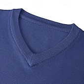 abordables Pull col rond-Homme Pull Pull court Pull en tricot A côtes Tricoter Normal Tricoté Plein Col V Mode Décontractées Usage quotidien Rendez-vous Vêtement Tenue Automne hiver Noir Bleu S M L