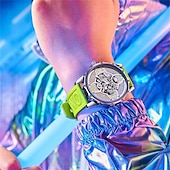 abordables Relojes mecánicos-Reloj de hombre ONOLA lujo moda de alta calidad hueco automático mecánico impermeable reloj de pulsera de silicona