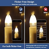 お買い得  LEDキャンドルライト-E10 キャンドル電球 34V 3W 温白色 交換用電球 アーチキャンドル フェアリーライト テーパーキャンドル トップキャンドル 10個