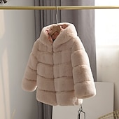 voordelige Meisjes Nepbont Jassen-Kinderen Voor meisjes Jas van imitatiebont Effen Kleur leuke Style School jas bovenkleding 4 jaar + Herfst Wit Champagne Blozend Roze