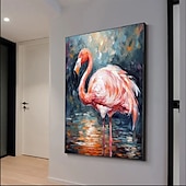 preiswerte Stillleben-Gemälde-handgefertigte abstrakte Vogelgemälde auf Leinwand, handgemaltes reich strukturiertes Acrylgemälde, moderne Wandkunst, handgemalte Tierölgemälde, Kunstwerke für die Wanddekoration im Wohnzimmer und