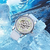 abordables Relojes mecánicos-Reloj de hombre ONOLA lujo moda de alta calidad hueco automático mecánico impermeable reloj de pulsera de silicona