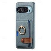זול תיק טלפון אחר-טלפון מגן עבור Pixel 9 Pro Pixel 9 Pro XL Pixel 8 Pro Pixel 8 פיקסל 9 Pixel 7 Pixel 7 Pro Pixel 6 Pixel 6 Pro כיסוי אחורי מחזיק טבעת חריץ לכרטיס עמיד בזעזועים רטרו TPU עור PU