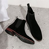 abordables Bottes de Chelsea-bottines chelsea en simili-suède pour homme – bottines décontractées à enfiler avec empiècements latéraux élastiques pour un usage quotidien, style vintage