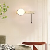 economico Luci da parete-wabi-sabi moderno giallo travertino applique da parete interruttore a catena stile retrò lampada da parete in vetro lampada da parete quadrata minimalista montaggio in superficie illuminazione da