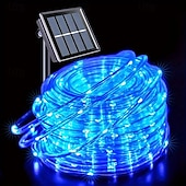 economico Striscie luci ad energia solare-7m-50leds/12m-100leds/22m-200leds lampada solare per esterni natalizia cortile balcone recinzione scala atmosfera festosa stringa di luci decorative
