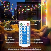 economico Striscie luci ad energia solare-10m Fili luminosi 100 LED Bianco caldo Bianco Multicolore Luci di stringa creative Feste All&#039;aperto Impermeabile Ad energia solare