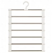 abordables Almacenamiento y organización-Percha para pantalones de acero inoxidable de 6 capas, percha plegable mágica para ahorrar espacio en el armario, organizador de almacenamiento con perchas en forma de escalera